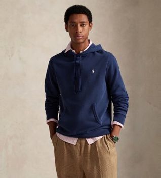Polo Ralph Lauren para hombre. 710916690018 Sudadera de felpa de rizo con capucha marino (L), Casual, Algodón