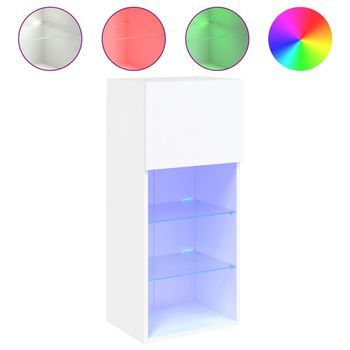 Mueble Para Tv Con Luces Led Blanco 40,5x30x90 Cm Vidaxl
