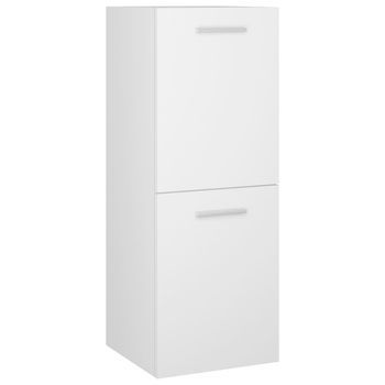 Armario De Baño | Mueble Baño Madera Contrachapada Blanco 30x30x80 Cm
