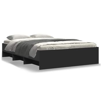 Estructura De Cama Madera De Ingeniería Negra 140x200 Cm Vidaxl