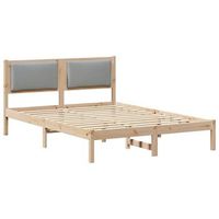 cama matrimonial  cama para adulto  estructura de cama con cabecera gris claro 150 x 200 cm