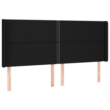 Cabecero Con Orejas De Tela Negro 163x16x118/128 Cm Vidaxl