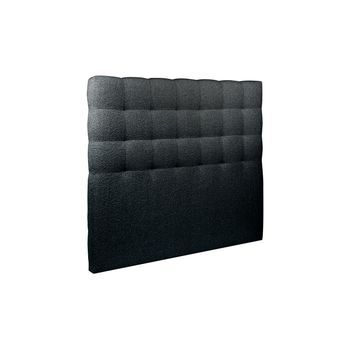 Cabecero Acolchado De 180 Cm - Tejido Rizado Negra