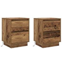 juego de mesitas de noche - armarios de noche con cajon madera vieja 39 x 345 x 50 cm mc6862