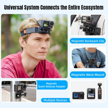 STARTRC soporte de correa para la cabeza magnética para Gopro 13/12/11 Insta360 ACE PRO 2/X5/4 soporte de diadema para DJI OSMO Nano accesorio de cámara