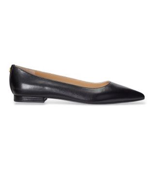 Lauren Ralph Lauren para mujer. 802862706001 Bailarinas de Piel Londyn negro (39), Plano, Ninguno, Casual