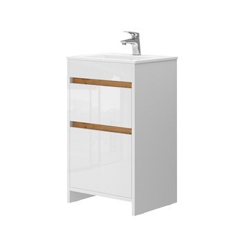 Conjunto De Muebles De Baño Detmold 2 Partes, Con Lavabo Y 2 Cajones Vicco