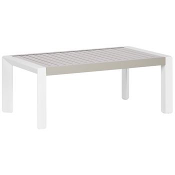 Mesa De Centro De Jardín De Aluminio 120 X 70 Cm Gris Pardo Castella