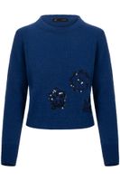 jersey de cuello redondo con bordado royal xs