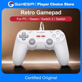 GameSir Retro Gamepads, Controlador con Cable para PC Windows Steam Switch, Stick con Efecto Hall, 2 Botones Programables, Tegenaria Lite