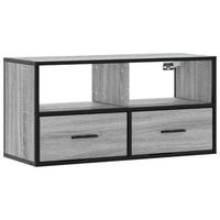 mueble tv madera ingenieria y metal roble ahumado 80x31x395 cm