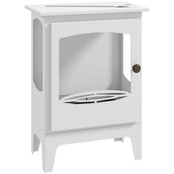 HOMCOM Chimenea de Bioetanol 7000BTU Chimenea de Bioetanol de Acero Tanque de 1,2 L Tiempo de Combustión 3H 39x26x54 cm Negro