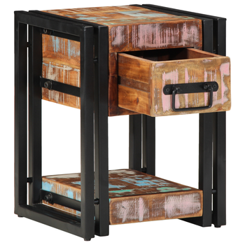 Pack 2 Uds Mesitas De Noche | Mesilla De Noche | Cabinete De Noche Madera Maciza Reciclada 40x40x40 Cm Cfw90964