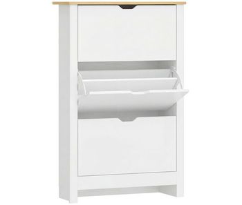 Homcom zapatero estrecho zapatero de entrada recibidor para 18 pares de zapatos con 3 cajones abatibles y estantes ajustables para pasillo 72x26x112 cm blanco