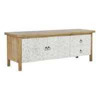 mueble tv abeto mdf 140x40x50 tallado natural