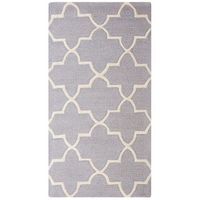 alfombra de lana gris 80 x 150 cm patron de cuadrifolio trebol oriental marroqui hecha a mano silvan