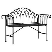 banco de jardin  silla de jardin de dos plazas 128 cm acero negro