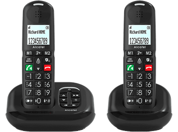 Teléfono - Alcatel XL685, Duo, Análogo, Teclas Grandes, Compatible con Audífonos, Negro