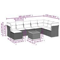 conjunto de sofas de jardin equipado con cojines conjunto de 9 piezas