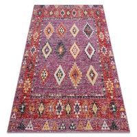 alfombra moderna mundo d7701 diamantes boho exterior rosado  beige  180x270 cm