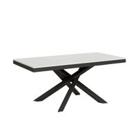 mesa extensible 90x180440 cm fresno blanco estructura antracita