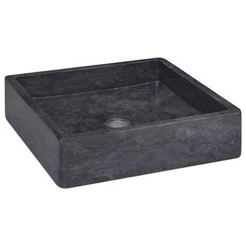 Lavabo Mármol Negro 40x40x10 Cm Vidaxl