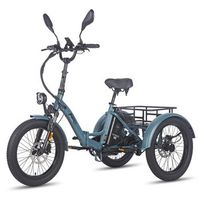fafrees f20 mate triciclo electrico - motor 500w bateria 48v21ah frenos hidraulicos neumaticos de 20 pulgadas - gris azul