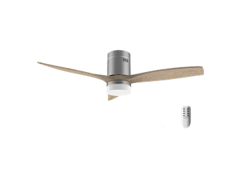 Ventilador de techo - Cecotec EnergySilence Aero 5600 Classic Acero, Motor DC 40 W, Luz LED 18 6 Velocidades, Mando, 3 aspas, Plateado
