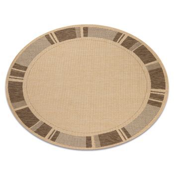 Alfombra De Cuerda Sisal Floorlux Círculo 20195 Color Maíz/color Caf Circulo 200 Cm