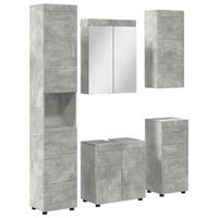 juego de muebles de bano tulum 5 uds gris concreto vidaxl