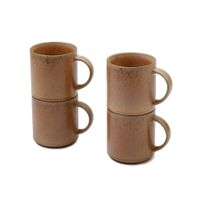 juego de 4 tazas de gres marron d10