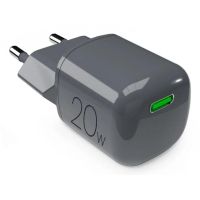 cargador puro pufcmtcusbc20wgdkgr usb-c 20 w gan carga rapida gris