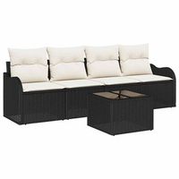 conjunto de sofa de jardin  mueble de jardin negro ratan sintetico