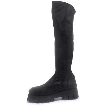 Divine Follie Botas Stivale Alto Zeppa Combact Nero F194 para mujer
