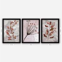 cuadro decorativo enmarcado 3sc67 multicolor 35x45 cm 3 piezas