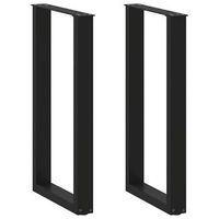 patas de mesa de centro forma u 2 uds  patas para mesa acero negro 40x90-91 cm cfw580007