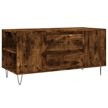 Mesa De Centro，mesa Auxiliar，mesa De Café Madera Ingeniería Roble Ahumado 102x44,5x50 Cm