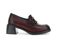 mocasines de piel con pinza bordeaux