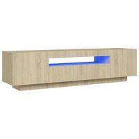 mueble de tv con luces led roble sonoma 160x35x40 cm vidaxl