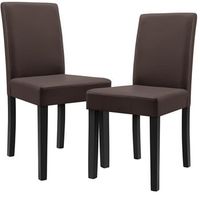 conjunto de 2 sillas de comedor hamburg 89x43x54 cm cuero sintetico - marron encasa