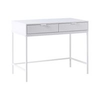 consola con 2 cajones diseno acanalado de madera transformada mdf mesa entrada blanco adelaide