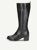 caprice boots black made of leather with block heel size 38