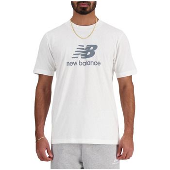 New Balance Camiseta T-shirt Sport Essentials Logo blanc 100% coton para hombre