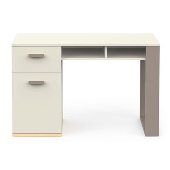 Escritorio con 1 puerta abatible y 1 cajón l120 cm - gris