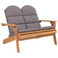 banco de jardin  banco de exterior  silla de jardin adirondack con cojines madera de acacia 126 cm