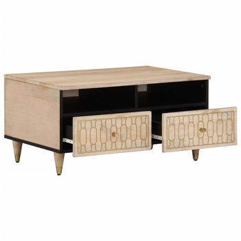 Mesa De Centro，mesa Auxiliar，mesa De Café De Madera Maciza Mango 80x54x40 Cm