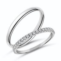 juego de anillos de oro blanco de 14 quilates con diamantes