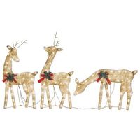 familia renos de navidad malla dorada blanco calido 270x7x90 cm vidaxl