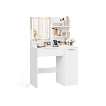 Tocador Estilo Moderno Blanco, Blanco / Tocador con tira de luz