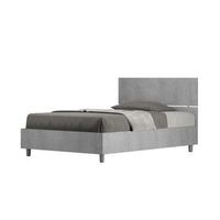 cama de una plaza y medio con somier 120x190 con cabecera recta cemento demas